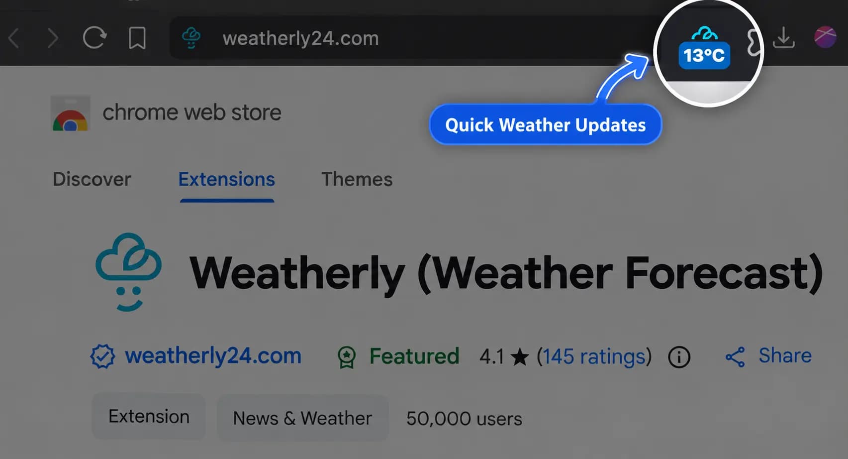 Weatherly temperature toolbar badge
